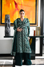 Karandi '25 Drop (2) - EMERALD GREEN LUXURY AARI EMBROIDERED KARANDI SET (NEL-25636)