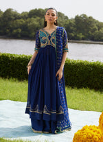 Mayna Festive Luxe Pret '25 - Zari Navy Kalidaar And Dupatta
