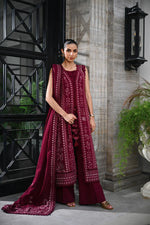 Karandi '25 Drop (2) -BURGUNDY LUXURY EMBROIDERED KARANDI SET (NEL-25630)