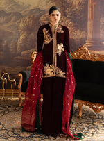 Velura Velvet Edit '25 - Claret Flared Pants