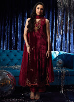 Velvet Fete '25 - Arden Garnet Shirt And Dupatta
