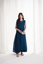 TEAL BLUE LUXURY EMBROIDERED 3PCS SET NPA3-25412