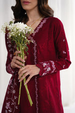 RICH DEEP MAROON LUXURY EMBROIDERED 3PCS SET NPA3-25416