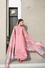 Unstitched Summer '26 - BABY BLUSH PINK LUXURY EMBROIDERED LAWN SET (NEL-26612) LUXURY LAWN x EID 2026 (RTS)