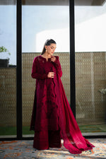 Unstitched Summer '26 - DEEP MAROON LUXURY EMBROIDERED LAWN (NEL-26601) LUXURY LAWN x EID 2026