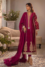 Delivery Before Eid II - Visaal Cranberry - Shirt and Dupatta