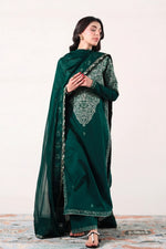 EMERALD GREEN LUXURY EMBROIDERED LAWN 3PCS SET (NPA3-26408) - READY TO WEAR (RTS)