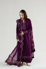 Ramadan Ready to Wear '26 - DEEP PLUM LUXURY EMBROIDERED LAWN 3PCS SET (NPA3-26410) (RTS)