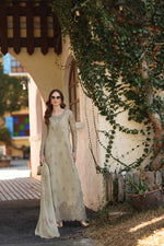 Noor Luxe Chikankari 2026 - D7 - B - Warm Gold Sage