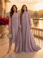 Nooriyah Luxury Embroidered Chiffon '26 - D6 - Vintage Mauve