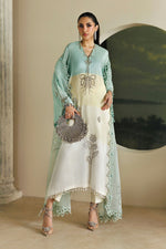 Soirée Unstitched Formals '26 - 3 Piece Unstitched Embroidered Raw Silk Suit | SR-01-07-Crystal Mint