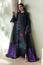 Soirée Unstitched Formals '26 - 3 Piece Unstitched Embroidered Raw Silk Suit | SR-01-08-Mid Night Noir