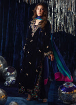 Velvet Fete '25 - Valeh Navy Shirt And Dupatta