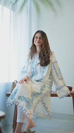 RAYA II  EMBROIDERED FALL SET (NPA2-24304) - WHITE