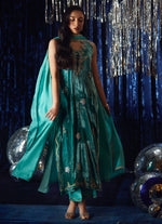 Velvet Fete '25 - Ansy Aqua Shirt And Dupatta