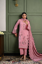 BLUSH PINK LUXURY EMBROIDERED KARANDI SET (NEL-25632) (RTS)