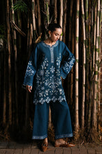 Winter Kiss '25 - TEAL BLUE LUXURY EMBROIDERED KARANDI 2PCS SET (NPA2-25316)