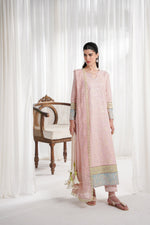 PASTEL PINK LUXURY EMBROIDERED 3PCS KALIDAR SET NPA3-25413