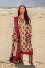 3 Pc Unstitched Printed Khaddar Suit | 502-A