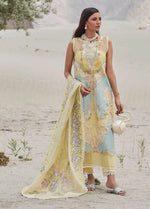 Embroidered Lawn Suits Unstitched 3 Piece CR23L 8A Canary Yellow - Summer Collection