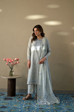 ICE BLUE LUXURY EMBROIDERED 3PCS SET (NPA3-25402) READY TO WEAR (RTS)