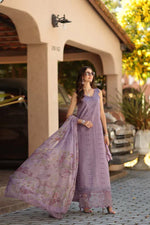 Noor Luxe Chikankari 2026 - D4 - A - French Violet