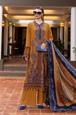 Mprints Winter Edit '25 - 3 Piece Unstitched Embroidered Twill Linen Suit | MPT-2803-A