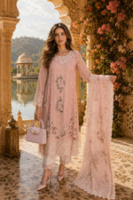 Nooriyah Luxury Embroidered Chiffon '26 - D2 - Satin Rose