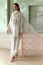 Soirée Unstitched Formals '26 - 3 Piece Unstitched Embroidered Tusser Silk Suit | SR-01-02-Ivory
